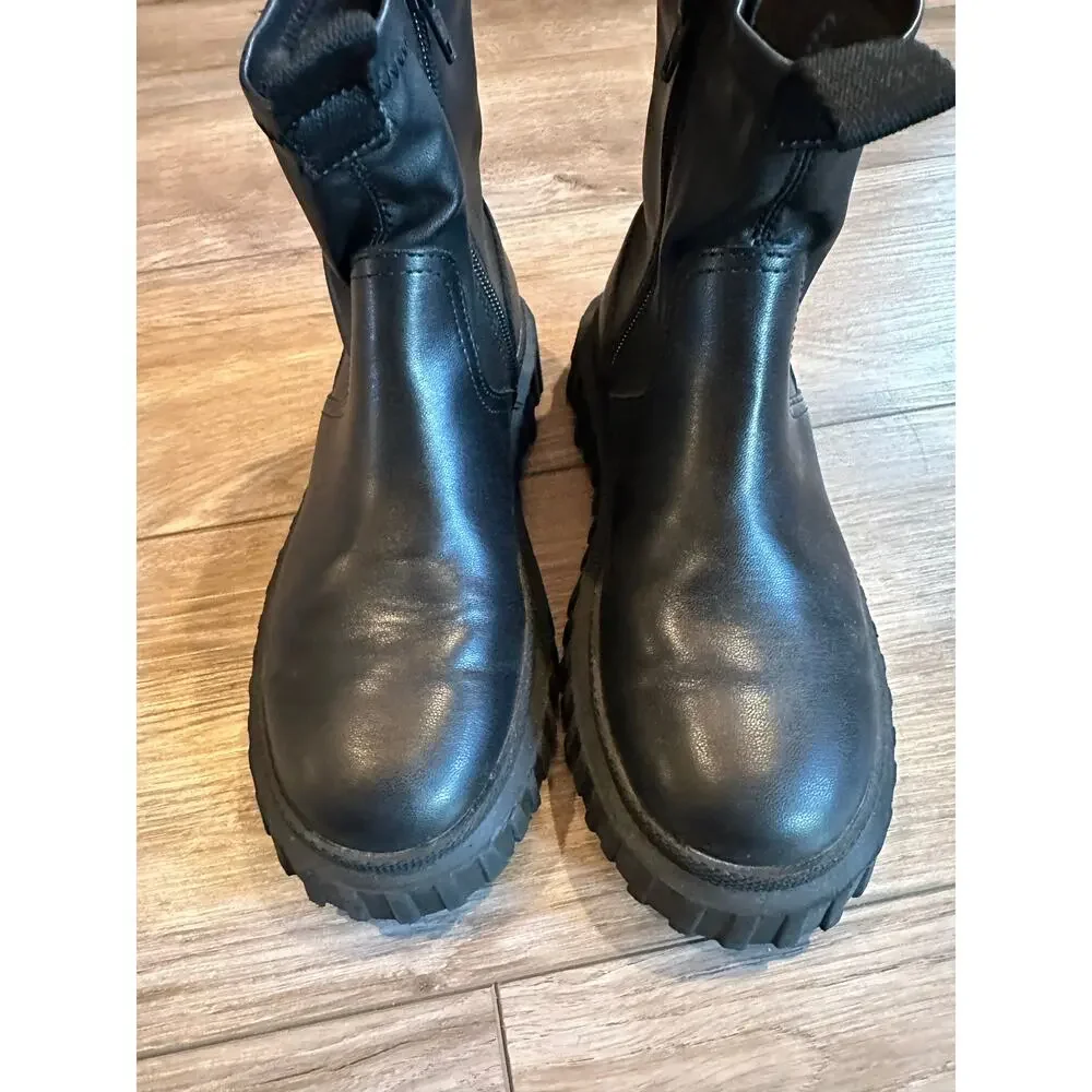 Zara Kids Black Ankle Boots Lug Sole size 3.5 (35)
